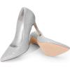 image:imageDREAM PAIRS Womens Closed Toe High Heels Dress Pointed Toe Wedding Pump ShoesSilverGlitter