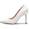 image:imageDREAM PAIRS Womens Closed Toe High Heels Dress Pointed Toe Wedding Pump ShoesWhitePu