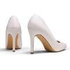image:imageDREAM PAIRS Womens Closed Toe High Heels Dress Pointed Toe Wedding Pump ShoesWhitePu
