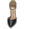 image:imageDREAM PAIRS Womens Coco High Heels Chunky Block Pumps Pointed Closed Toe Ankle Strap Dress ShoesBlackPu