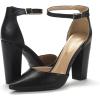 image:imageDREAM PAIRS Womens Coco High Heels Chunky Block Pumps Pointed Closed Toe Ankle Strap Dress ShoesBlackPu