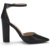 image:imageDREAM PAIRS Womens Coco High Heels Chunky Block Pumps Pointed Closed Toe Ankle Strap Dress ShoesBlackPu