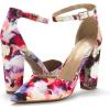 image:imageDREAM PAIRS Womens Coco High Heels Chunky Block Pumps Pointed Closed Toe Ankle Strap Dress ShoesFloral