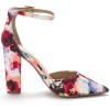 image:imageDREAM PAIRS Womens Coco High Heels Chunky Block Pumps Pointed Closed Toe Ankle Strap Dress ShoesFloral