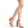 image:imageDREAM PAIRS Womens Coco High Heels Chunky Block Pumps Pointed Closed Toe Ankle Strap Dress ShoesNudePu