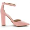 image:imageDREAM PAIRS Womens Coco High Heels Chunky Block Pumps Pointed Closed Toe Ankle Strap Dress ShoesPinkSuede