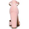 image:imageDREAM PAIRS Womens Coco High Heels Chunky Block Pumps Pointed Closed Toe Ankle Strap Dress ShoesPinkSuede