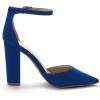 image:imageDREAM PAIRS Womens Coco High Heels Chunky Block Pumps Pointed Closed Toe Ankle Strap Dress ShoesRoyalBlue