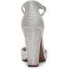 image:imageDREAM PAIRS Womens Coco High Heels Chunky Block Pumps Pointed Closed Toe Ankle Strap Dress ShoesSilverGlitter