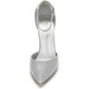 image:imageDREAM PAIRS Womens Coco High Heels Chunky Block Pumps Pointed Closed Toe Ankle Strap Dress ShoesSilverGlitter