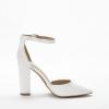 image:imageDREAM PAIRS Womens Coco High Heels Chunky Block Pumps Pointed Closed Toe Ankle Strap Dress ShoesWhitePu