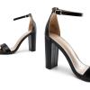 image:imageDREAM PAIRS Womens HiChunk High Heel Pump SandalsBlackPu