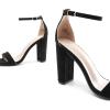 image:imageDREAM PAIRS Womens HiChunk High Heel Pump SandalsBlackSuede
