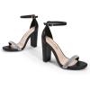 image:imageDREAM PAIRS Womens HiChunk High Heel Pump SandalsBlackrhinestone