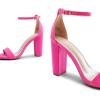 image:imageDREAM PAIRS Womens HiChunk High Heel Pump SandalsFuchsiaSuede