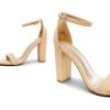 image:imageDREAM PAIRS Womens HiChunk High Heel Pump SandalsNudeNubuck