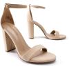 image:imageDREAM PAIRS Womens HiChunk High Heel Pump SandalsNudeSuede
