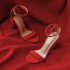 image:imageDREAM PAIRS Womens HiChunk High Heel Pump SandalsRedSuede