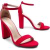 image:imageDREAM PAIRS Womens HiChunk High Heel Pump SandalsRedSuede