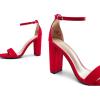 image:imageDREAM PAIRS Womens HiChunk High Heel Pump SandalsRedSuede