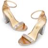 image:imageDREAM PAIRS Womens HiChunk High Heel Pump SandalsRose Goldrhinestone