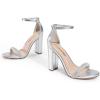 image:imageDREAM PAIRS Womens HiChunk High Heel Pump SandalsSilver