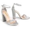 image:imageDREAM PAIRS Womens HiChunk High Heel Pump SandalsSilverrhinestone