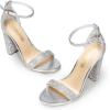 image:imageDREAM PAIRS Womens HiChunk High Heel Pump SandalsSilverrhinestone