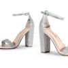 image:imageDREAM PAIRS Womens HiChunk High Heel Pump SandalsSilverrhinestone