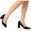 image:imageDREAM PAIRS Womens High Chunky Closed Toe Block Heels Pointed Toe Wedding Party Elegant Slip On Pumps ShoesBlack