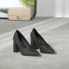 image:imageDREAM PAIRS Womens High Chunky Closed Toe Block Heels Pointed Toe Wedding Party Elegant Slip On Pumps ShoesBlackPu