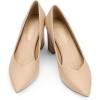 image:imageDREAM PAIRS Womens High Chunky Closed Toe Block Heels Pointed Toe Wedding Party Elegant Slip On Pumps ShoesNudePu