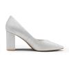 image:imageDREAM PAIRS Womens High Chunky Closed Toe Block Heels Pointed Toe Wedding Party Elegant Slip On Pumps ShoesSilver