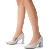 image:imageDREAM PAIRS Womens High Chunky Closed Toe Block Heels Pointed Toe Wedding Party Elegant Slip On Pumps ShoesSilver
