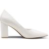 image:imageDREAM PAIRS Womens High Chunky Closed Toe Block Heels Pointed Toe Wedding Party Elegant Slip On Pumps ShoesWhitePu