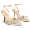 image:imageDREAM PAIRS Womens High Heels Destiny Closed Toe Strappy Heels Sexy Rhinestone Ankle Strap Pumps Wedding Bridal Party Dress Shoes DestinyGold