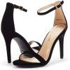 image:imageDREAM PAIRS Womens High Heels Flower Ankle Strap Stilettos Round Open Toe Dressy Sexy SandalsBlackNubuck
