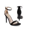 image:imageDREAM PAIRS Womens High Heels Flower Ankle Strap Stilettos Round Open Toe Dressy Sexy SandalsBlackSuede