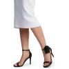 image:imageDREAM PAIRS Womens High Heels Flower Ankle Strap Stilettos Round Open Toe Dressy Sexy SandalsBlackpu