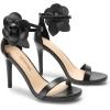 image:imageDREAM PAIRS Womens High Heels Flower Ankle Strap Stilettos Round Open Toe Dressy Sexy SandalsBlackpu