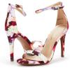 image:imageDREAM PAIRS Womens High Heels Flower Ankle Strap Stilettos Round Open Toe Dressy Sexy SandalsFloral