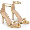image:imageDREAM PAIRS Womens High Heels Flower Ankle Strap Stilettos Round Open Toe Dressy Sexy SandalsGoldmetallic