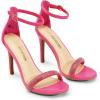 image:imageDREAM PAIRS Womens High Heels Flower Ankle Strap Stilettos Round Open Toe Dressy Sexy SandalsHot Pinkrhinestone