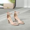 image:imageDREAM PAIRS Womens High Heels Flower Ankle Strap Stilettos Round Open Toe Dressy Sexy SandalsNudeSuede