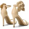 image:imageDREAM PAIRS Womens High Heels Flower Ankle Strap Stilettos Round Open Toe Dressy Sexy SandalsNudepu