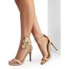 image:imageDREAM PAIRS Womens High Heels Flower Ankle Strap Stilettos Round Open Toe Dressy Sexy SandalsNudepu
