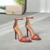 image:imageDREAM PAIRS Womens High Heels Flower Ankle Strap Stilettos Round Open Toe Dressy Sexy SandalsRedSuede