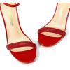 image:imageDREAM PAIRS Womens High Heels Flower Ankle Strap Stilettos Round Open Toe Dressy Sexy SandalsRedrhinestone