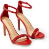 image:imageDREAM PAIRS Womens High Heels Flower Ankle Strap Stilettos Round Open Toe Dressy Sexy SandalsRedrhinestone