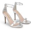 image:imageDREAM PAIRS Womens High Heels Flower Ankle Strap Stilettos Round Open Toe Dressy Sexy SandalsSilvermetallic
